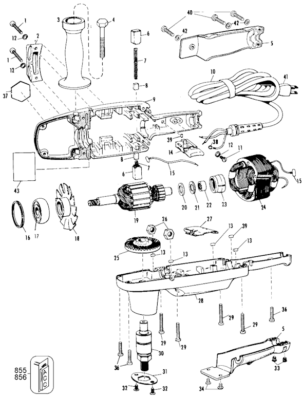 Page A Diagram and Parts List for 6126 Type 5 Black and Decker Sander Polisher